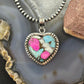 Sterling Silver Southwestern Style Cotton Candy Heart Pendant For Women #4