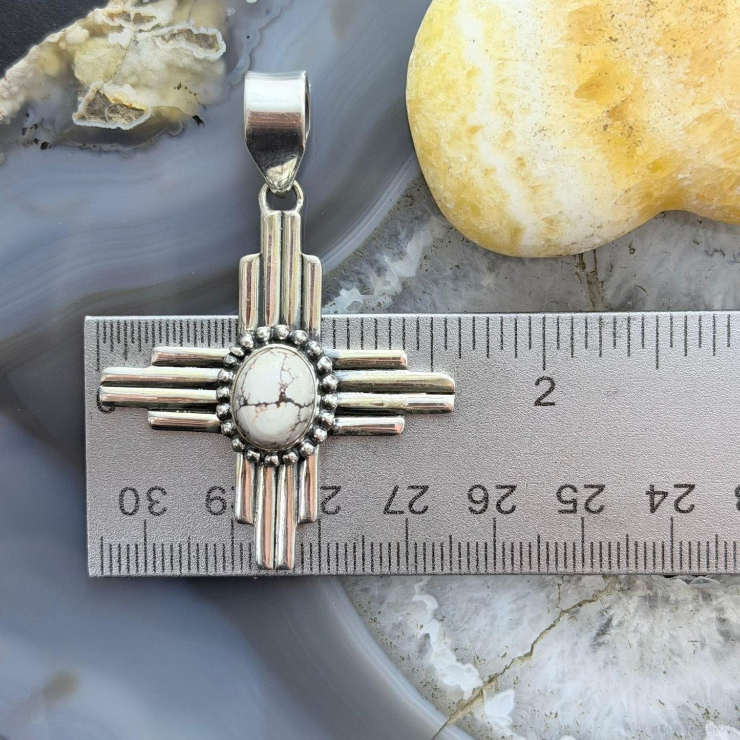 Sterling Silver Southwestern Style Oval Wild Horse Unisex Zia Pendant