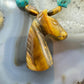 Vintage Kingman Turquoise & Tiger's Eye Beads Necklace w/Horse Head 24" Necklace For Women