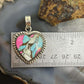 Sterling Silver Southwestern Style Cotton Candy Heart Pendant For Women #2