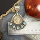 Sterling Silver Southwestern Style 1941 Mercury Dime & Golden Hill Turquoise Pendant