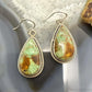 Sterling Silver Southwestern Style Teardrop Turquoise Dangle Earrings For Women #1