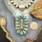 Sterling Silver Southwestern Style Turquoise Decorated Cluster Pendant For Women