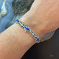 Carolyn Pollack Sterling Silver Lapis Decorated Foldover Link Bracelet For Women