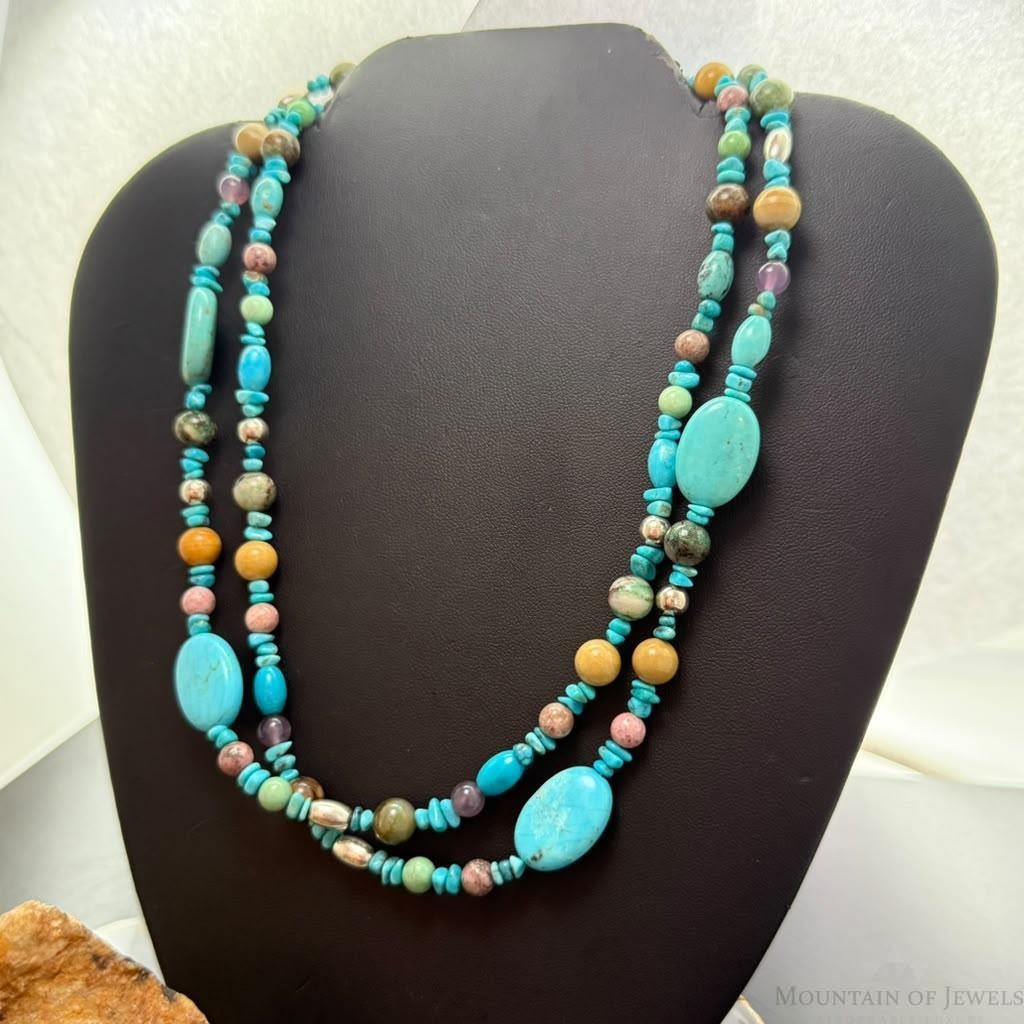 Carolyn Pollack Turquoise & Multi Stone Beaded 36" Necklace For Women