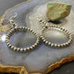 Navajo Pearl Bead 4 mm Sterling Silver Hoop Dangle Earrings For Women