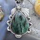 Sterling Silver Southwestern Style Teardrop Natural Emerald Decorated Pendant For Women