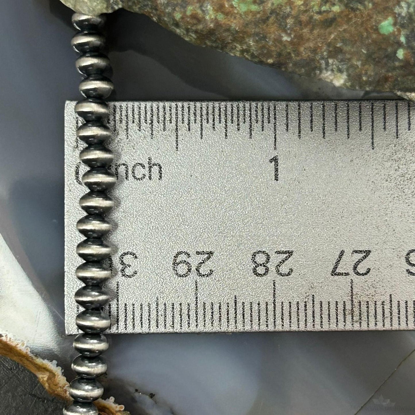 Sterling Silver Southwestern Style 4 mm Navajo Pearl Saucer Beads 20"- 20" Necklace For Women