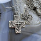 Cheyenne Custer Sterling Silver Tufa Cast Cross Dangle Earrings For Women