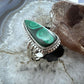 Sterling Silver Southwestern Style Elongated Teardrop Malachite Decorated Ring Size 9 For Women