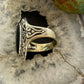 Carolyn Pollack Sterling Silver Oval Onyx Decorated Ring Size 5, 9 For Women