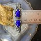 Carolyn Pollack Sterling Silver Smooth Lapis Lazuli Decorated Hinged Bracelet For Women