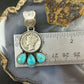 Genuine 1943 90% Silver Mercury Dime Coin w/Teardrop Turquoise Pendant #1