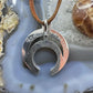 Gary Custer Sterling Silver Tufa Cast Double Naja Unisex Pendant w/Leather Cord