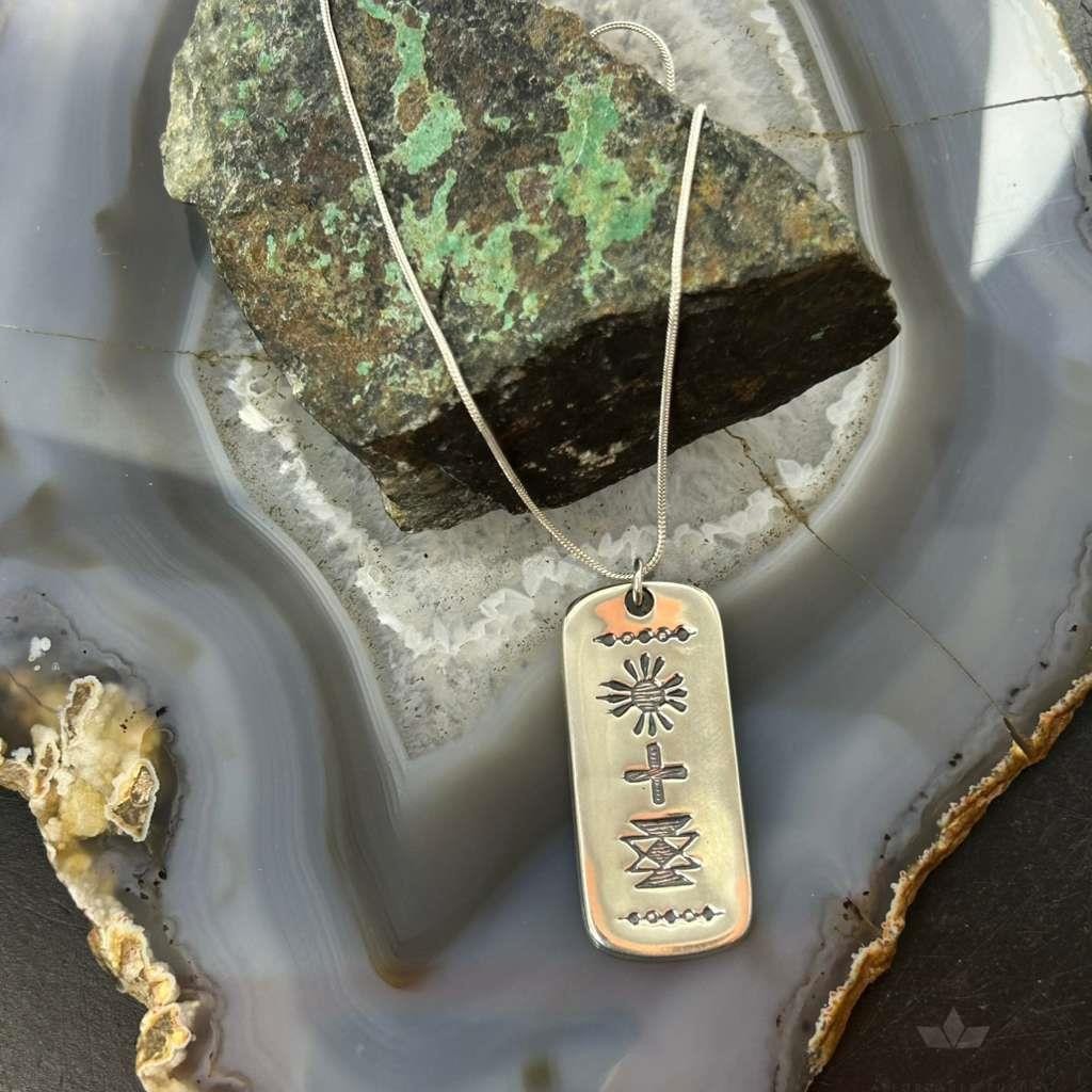 Carolyn Pollack Sterling Silver With Double Sided Symbol Unisex Pendant Necklace