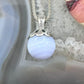 Carolyn Pollack Sterling Silver Round Blue Lace Agate Pendant With Necklace