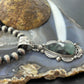 Sterling Silver Southwestern Style Teardrop Emerald Decorated Pendant For Women