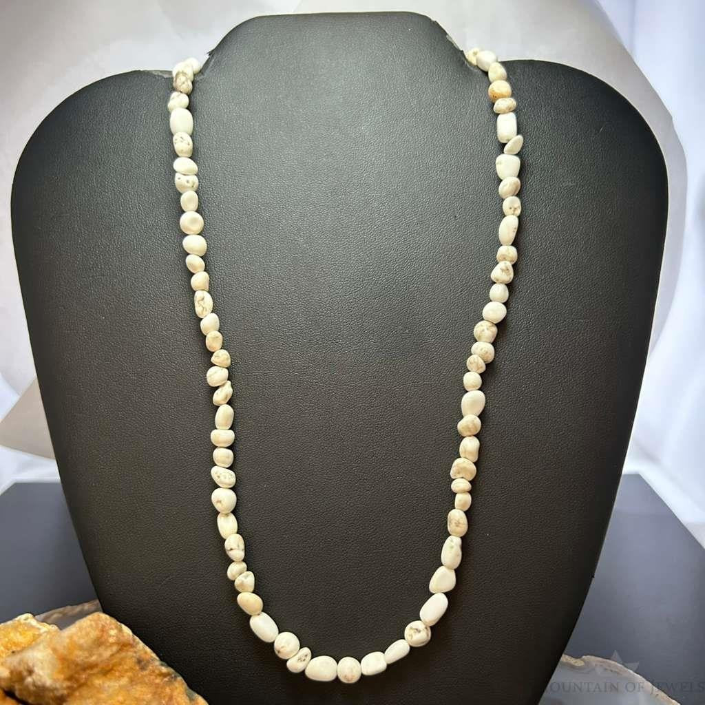 Sterling Silver Natural Wild Horse Beads 22" Necklace For Women