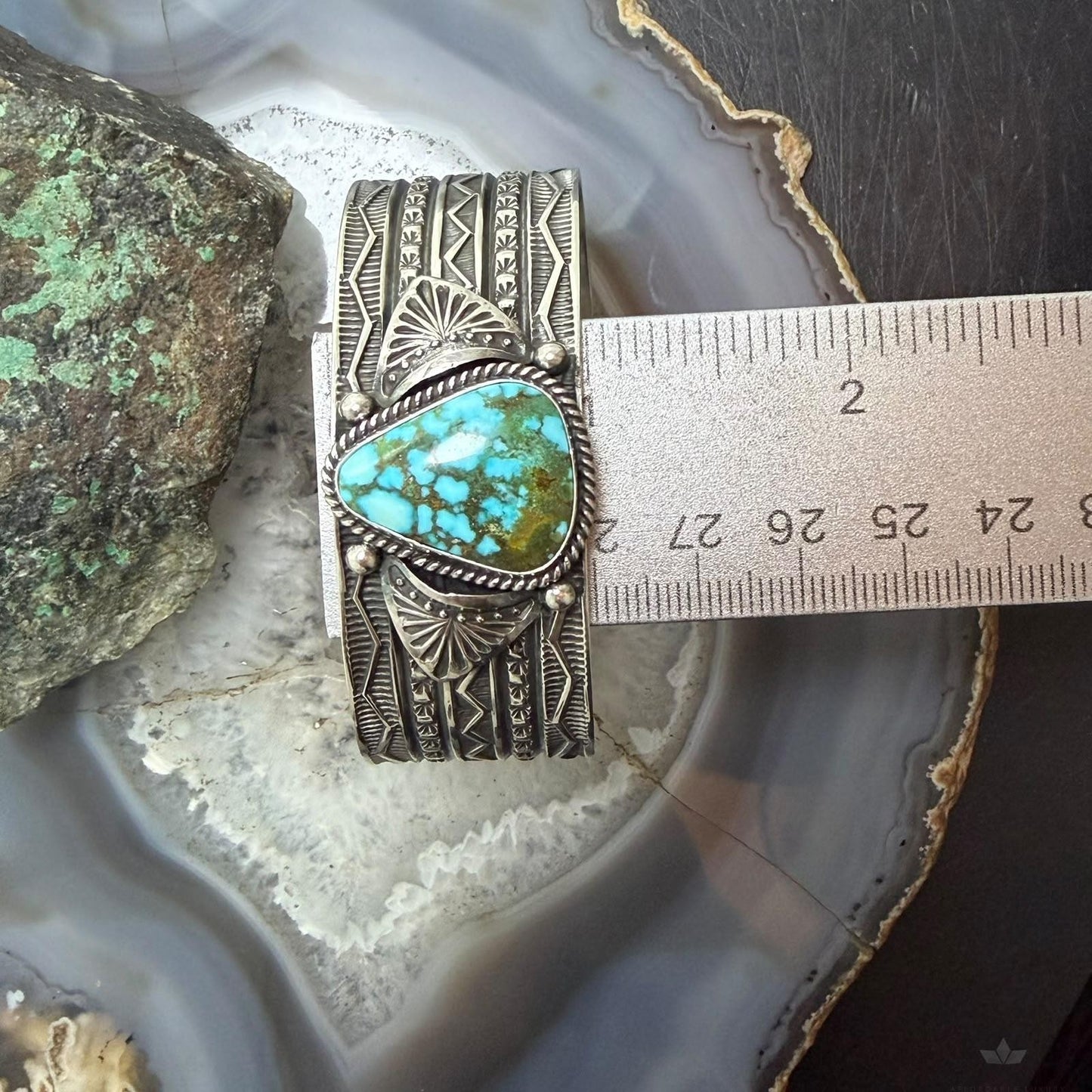 Sunshine Reeves Native American Sterling Silver High Grade Kingman Turquise Unisex Cuff