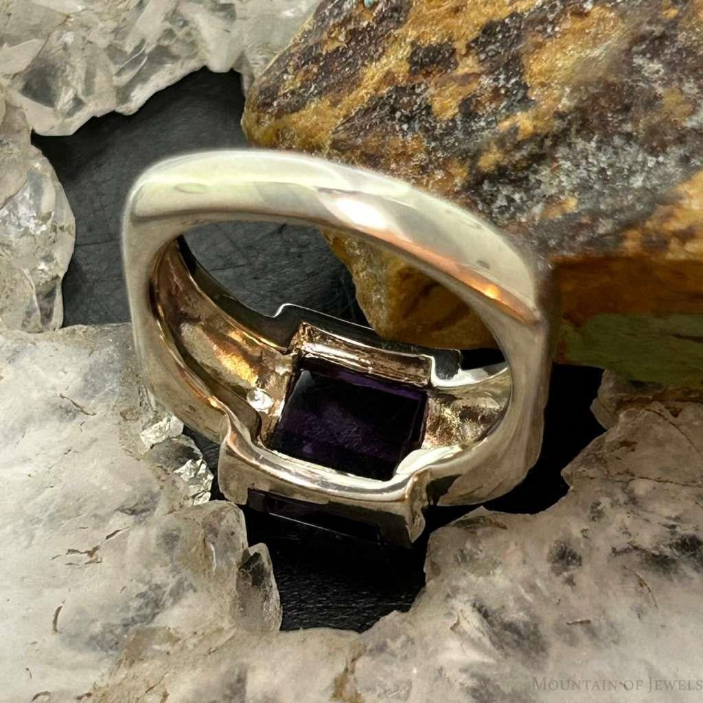 Carolyn Pollack Sterling Silver Amethyst Ring Size 7 & 7.75 For Women