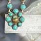 Sterling Silver Southwestern Style Turquoise Cluster 20" Necklace For Women