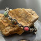 Carolyn Pollack Sterling Silver 7 Oval Multi-Stone 8" Decorated Link Bracelet For Women