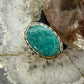 Sterling Silver Southwestern Style Oval Amazonite Decorated Ring Size 10 For Women