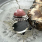 Sterling Silver Southwestern Style Triangle Rhodochrosite Ring Size 6 For Women