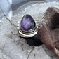 Sterling Southwestern Style Star Amethyst Decorated Ring Size 6.25 For Women