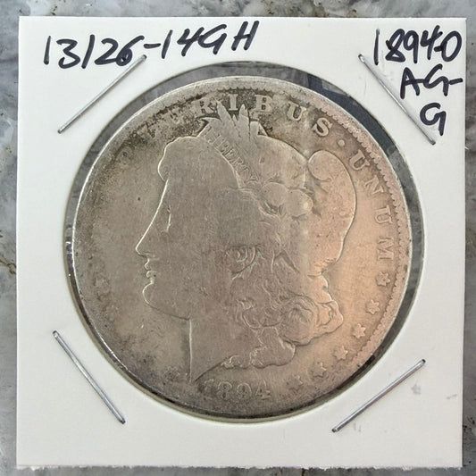 1894-O US 90% Morgan Silver Dollar AG-G #13126-14GH