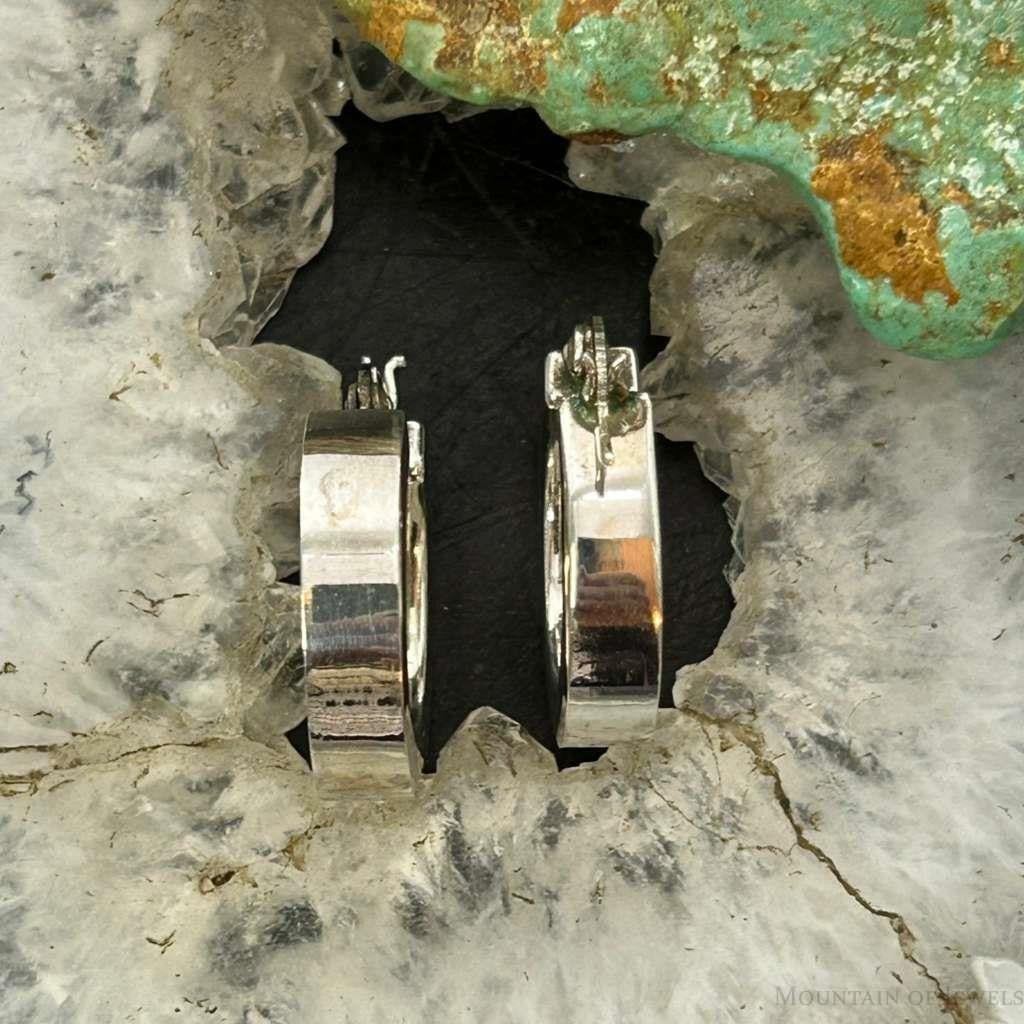 Sterling Silver Classic Wide Huggie Hoop Earrings For Women