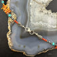 Native American Natural Coral, Turquoise Beads 24" Necklace For Women