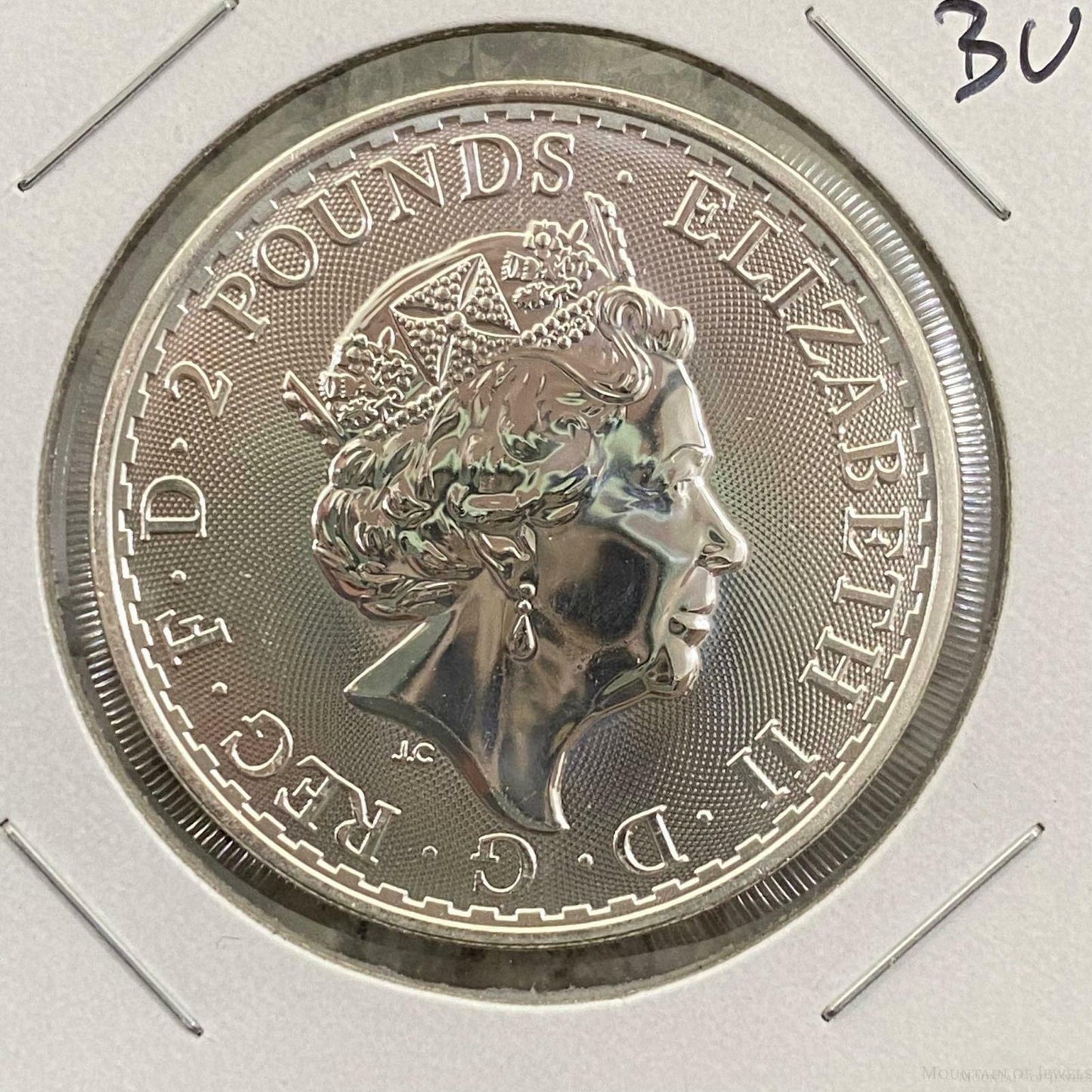2021 UK 1.0 Ounce Britania 2 Pounds .999 Fine Silver BU #13122-8