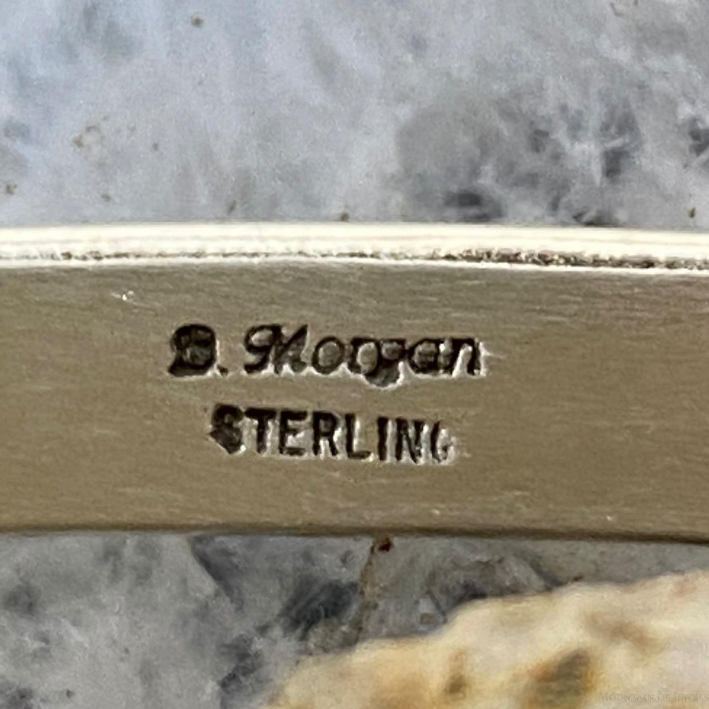 Bruce Morgan Native American Sterling Silver Diagonal Stripe Slim Cuff For Women