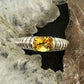 Carolyn Pollack Sterling Silver Faceted Citrine Decorated Ring For Women