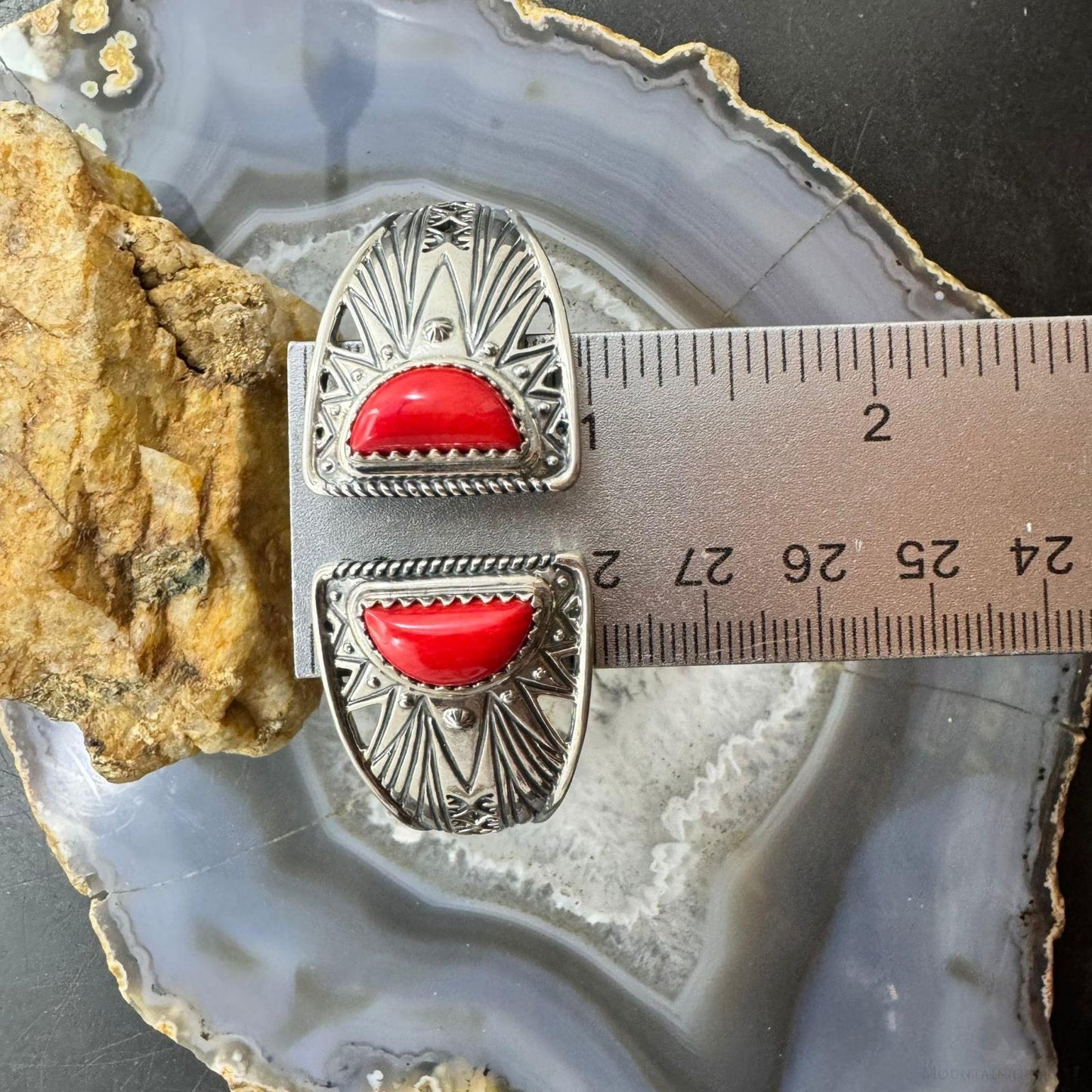 Carolyn Pollack Sterling Silver Red Jasper Decorated Hinged Bracelet For Women