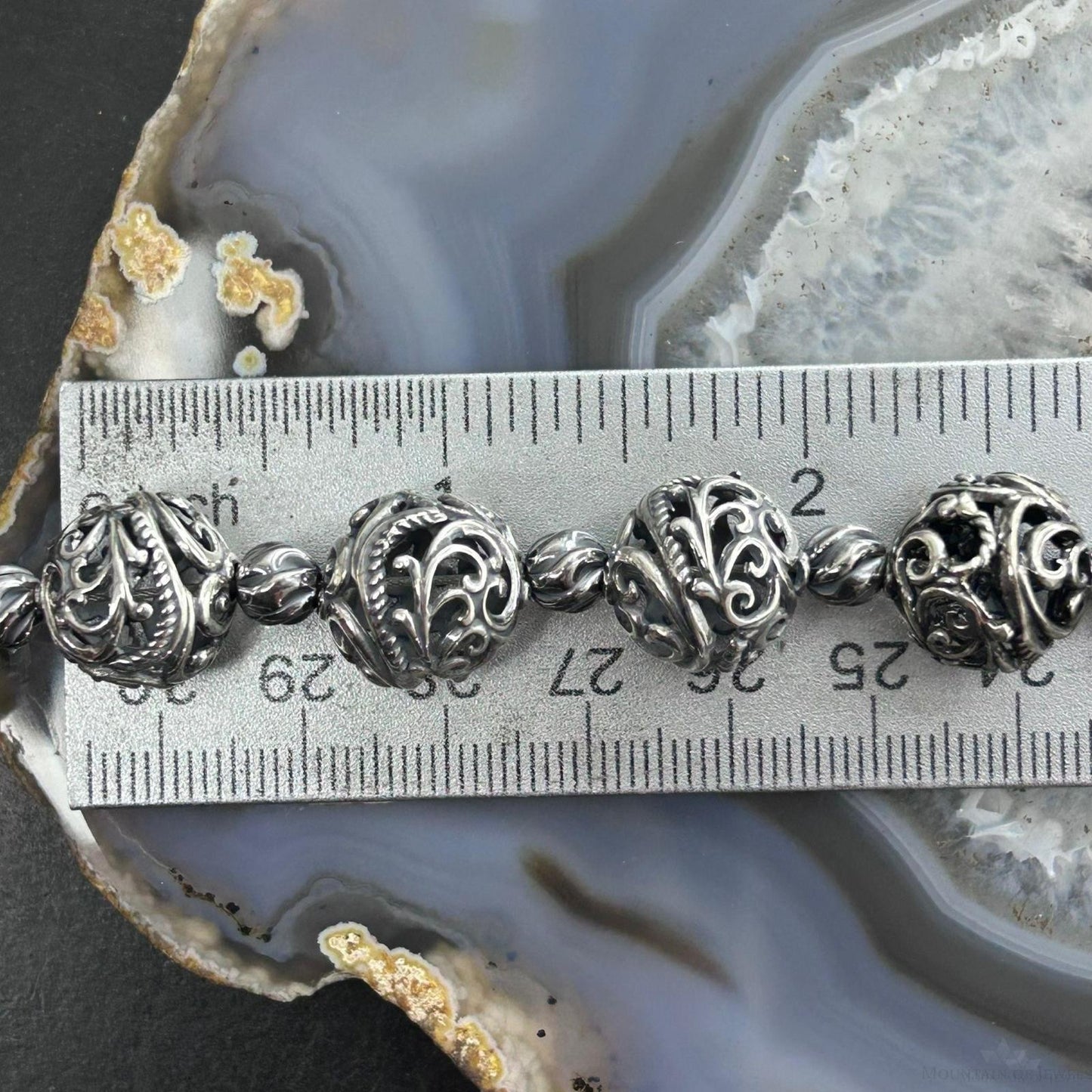 Carolyn Pollack Sterling Silver Swirl Beads w/Round Toggle Necklace For Women
