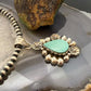 Sterling Silver Southwestern Style Teardrop Turquoise Decorated Pendant For Women