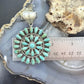 Sterling Silver Southwestern Style Teardrop Mohave Turquoise Round Cluster Pendant