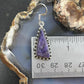 Sterling Silver Southwestern Style Triangle Charoite Dangle Earrings For Women