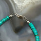 Sterling Silver Turquoise Disk Beads w/Silver Beads 7.5" Bracelet For Women
