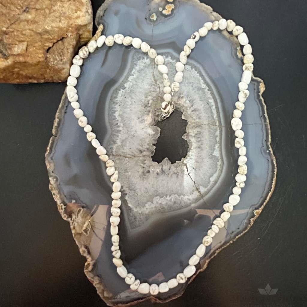 Sterling Silver Natural Wild Horse Beads 22" Necklace For Women