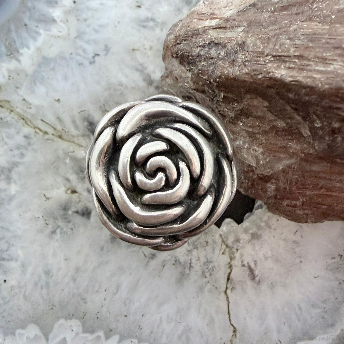 Sterling Silver Electroform Small Rose Fashion Ring Size 7.25 For Women