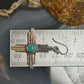 Sterling Silver Southwestern Style Round Mohave Turquoise Zia Dangle Earrings For Women