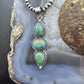 Sterling Silver Southwestern Style 3 Turquoise Decorated Pendant For Women
