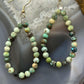 Sterling Silver Faceted Hubei Turquoise Hoop Dangle Earrings For Women