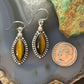 Sterling Silver Southwestern Style Marquise Tiger's Eye Earrings For Women