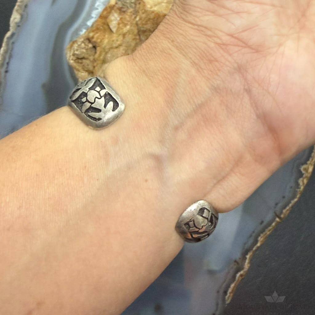 Vintage T.Dobbs Silver Floral Overlay Bracelet For Women