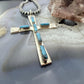 Cecilia Iule Vintage Native American Sterling Silver Turquoise Unisex Cross Pendant