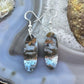 Sterling Silver Elongated Oval Chrysocolla Slab Dangle Earrings For Women #359